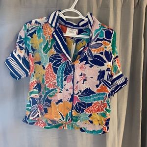 Anthropologie sleep shirt sisters gulassa floral print